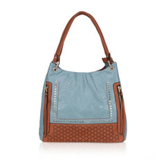 जेनरिक महिलाओं का फॉक्स लेदर टेक्सचर्ड टोट बैग (ग्रे)