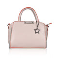  Women's Faux Leather Metal Beads Handbag (Khaki)