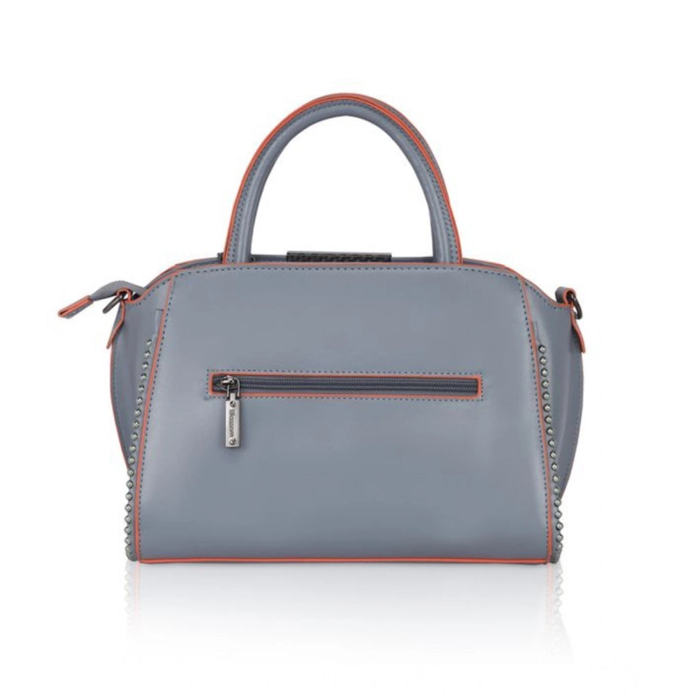 जेनरिक महिलाओं का फॉक्स लेदर मेटल बीड्स हैंडबैग (ग्रे)