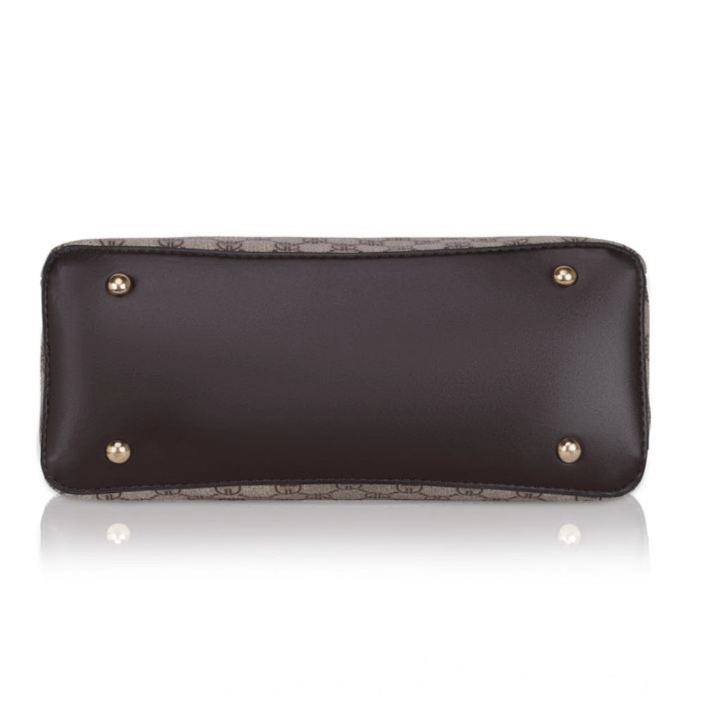 जेनरिक महिलाओं का फॉक्स लेदर प्रिंटेड हैंडबैग (कॉफी रंग)