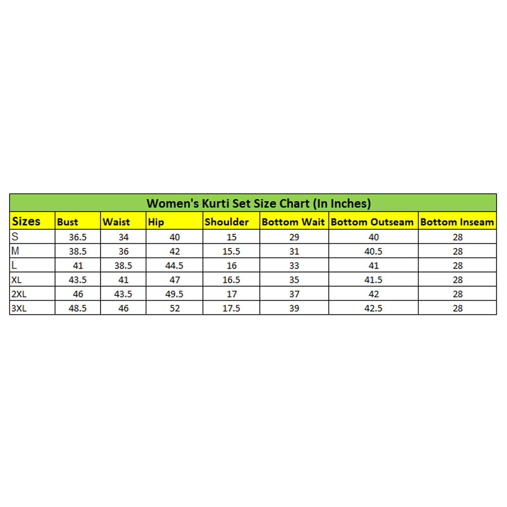 जेनरिक विमेंस जॉर्जेट एम्ब्रॉयडरी 3-4 स्लीव वी-नेक कुर्ती, पलाज़ो और दुपट्टा सेट (मॉर्फिच)