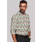 Generic Men's Cotton Blended Printed Full Sleeve Shirt (Multicolor)