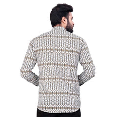 जेनरिक मेन्स कॉटन ब्लेंडेड प्रिंटेड फुल स्लीव शॉर्टकुर्ता (मल्टीकलर)