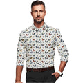  Men's Cotton Blended Printed Full Sleeve Shirt (Multicolor)