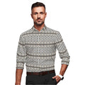  Men's Cotton Blended Printed Full Sleeve Shirt (Multicolor)