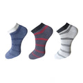  3_Pair Set Unisex Casual Cotton Striped Ankle Length Socks (Multicolor)