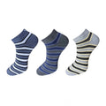  3_Pair Set Unisex Casual Cotton Striped Ankle Length Socks (Multicolor)