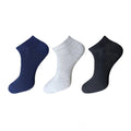  3_Pair Set Unisex Casual Cotton Solid Ankle Length Socks (Multicolor)