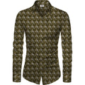  Men's Casual Floral Printed Cotton Blend Unstitched Shirt Fabric 1.6 Mtrs (Brown)