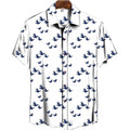  Men's Casual Floral Printed Cotton Blend Unstitched Shirt Fabric 1.6 Mtrs (Blue)