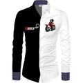  Men's Casual Floral Printed Cotton Blend Unstitched Shirt Fabric 1.6 Mtrs (White-Black)