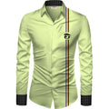  Men's Casual Floral Printed Cotton Blend Unstitched Shirt Fabric 1.6 Mtrs (Green)