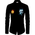  Men's Casual Floral Printed Cotton Blend Unstitched Shirt Fabric 1.6 Mtrs (Black)