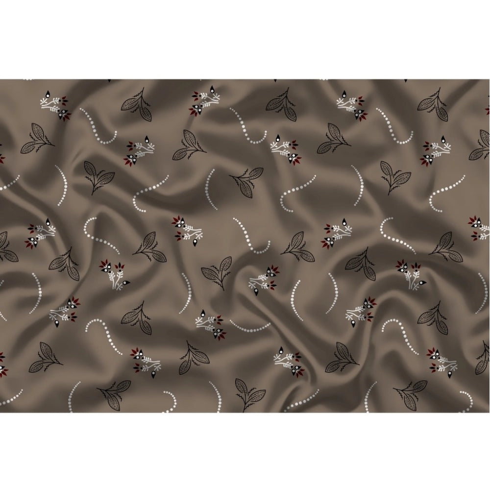 पुरुषों के लिए सामान्य फ्लोरल प्रिंटेड कॉटन ब्लेंड अनस्टिच्ड शर्ट फैब्रिक, 1.6 मीटर (भूरा)