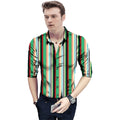  Men's Casual Floral Printed Cotton Blend Unstitched Shirt Fabric 1.6 Mtrs (Green)