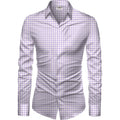  Men's Casual Floral Printed Cotton Blend Unstitched Shirt Fabric 1.6 Mtrs (Purple)