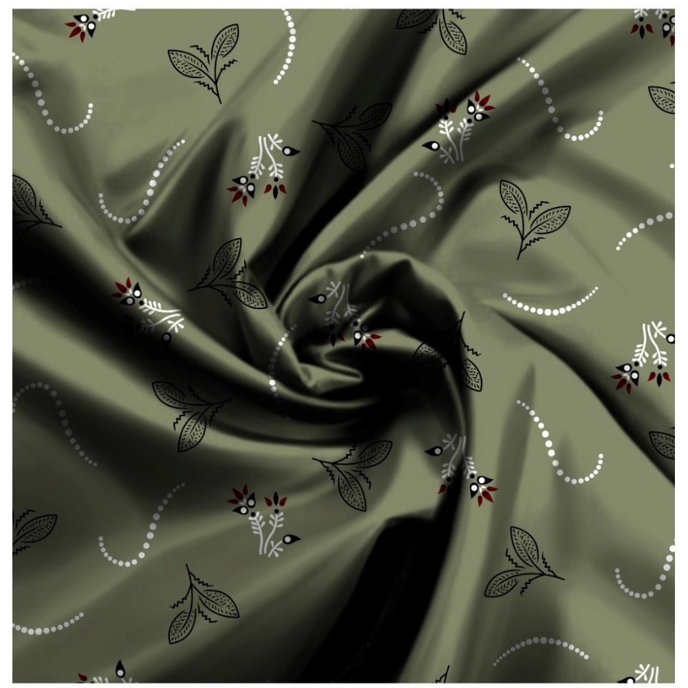 पुरुषों के लिए सामान्य फ्लोरल प्रिंटेड कॉटन ब्लेंड अनस्टिच्ड शर्ट फैब्रिक, 1.6 मीटर (हरा)