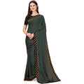 Women's Chiffon Self Design Saree With Unstitched Blouse 5.5Mtr (Grey)