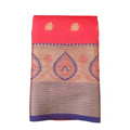  Women's Silk Blend Woven Saree With Unstitched Blouse 5.5Mtr (Red)