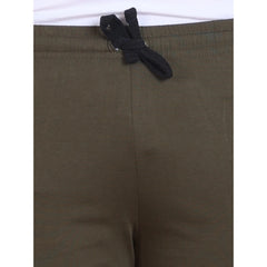 पुरुषों के लिए जेनेरिक कैज़ुअल कॉटन धारीदार घुटने से ऊपर के शॉर्ट्स (जैतून रंग)