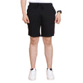  Men's Casual Cotton Striped Above knee Shorts (Black)