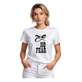 Women's Polyester Solid Printed Round Neck Half Sleeve T-shirt (White)