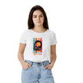  Women's Polyester Solid Printed Round Neck Half Sleeve T-shirt (White)