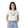  Women's Polyester Solid Printed Round Neck Half Sleeve T-shirt (White)