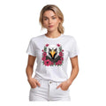  Women's Polyester Solid Printed Round Neck Half Sleeve T-shirt (White)