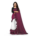  Women's Silk With Mirror Lace Solid Saree With Unstitched Blouse (Pink, 5-5 Mtrs)