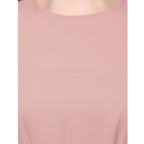 Generic Women's Polyester Solid Long Sleeves Regular Top (Pink)