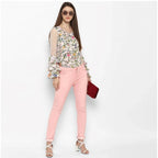 Generic Women's Denim Solid Buttoned Jeans (Pink)
