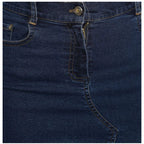 Generic Women's Denim Stitching Pattern Buttoned Skirt (Blue)