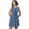  Women's Rayon Tie &amp;amp; Dye Sleeveless Above Knee Dress (Blue)