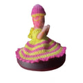  Laddu Gopal Tharad Dress Size: 0 To 6 (Pink-Yellow)