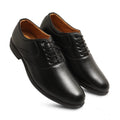  Men's Casual Faux Leather Solid Lace-Up Formal Shoes (Black)