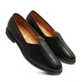  Men's Casual Faux Leather Solid Slip-on Formal Shoes (Black)