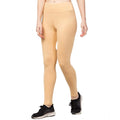  Women's Polyester Solid Ankle Length High-Rise Tights (Beige)