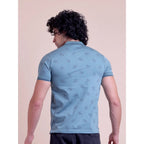 Generic Men's Casual Cotton Printed Half Sleeve Round Neck T-Shirt (Green)