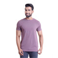  Men's Casual Cotton Solid Half Sleeve Round Neck T-Shirt (Berry)