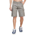  Men's Casual Cotton Solid Knee Length Cargo Shorts (DarkGrey)