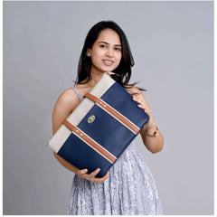 जेनरिक महिलाओं का फॉक्स लेदर लार्ज शोल्डर जिपर हैंडबैग (डार्क ब्लू)