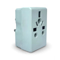  3 in 1 Worldwide Universal Multi Plug Socket Travel Adapter Plug with Surge Protector (White)