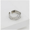  Stainless Steel Silver Polish Freesize Western Finger Ring (Silver Plated)