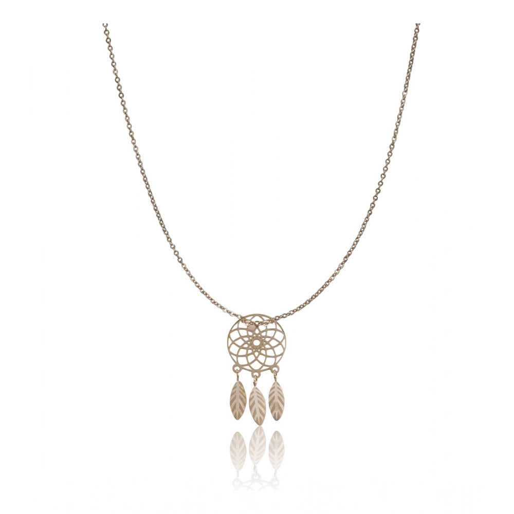 Generic Women's Stainless Steel Dream Catcher Pendent Delicate Chain (Gold Plated)