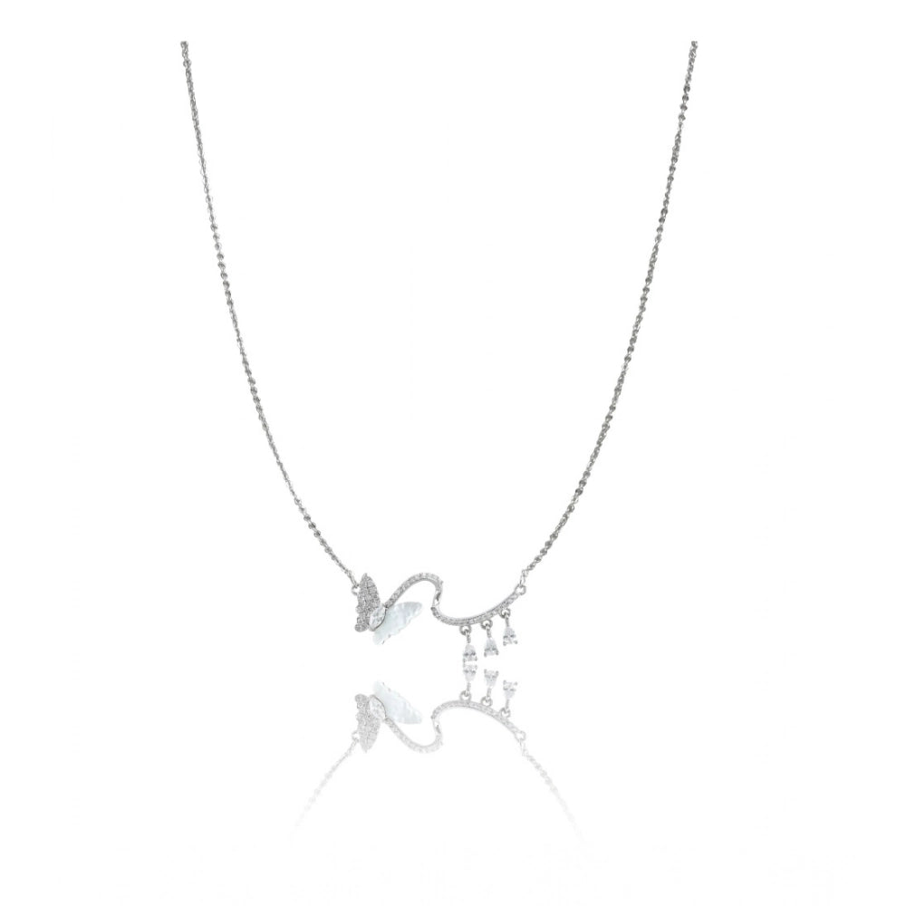 महिलाओं के लिए जेनेरिक स्टेनलेस स्टील इम्पोर्टेड स्टेनलेस स्टील पेंडेंट चेन (सिल्वर प्लेटेड)