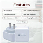 Generic VOXEL 25 Watt ' C ' Port PD Charger AB Plastic (White)