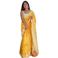  Women's Cotton  Printed Saree With Unstitched Blouse 5.5Mtr (Yellow)