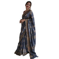 Women's Silk Printed Saree With Unstitched Blouse 5.5Mtr (Grey)