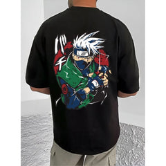 जेनेरिक मेन्स कैजुअल कॉटन ब्लेंड प्रिंटेड राउंड नेक हाफ स्लीव टी-शर्ट (ब्लैक)